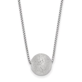 Sterling Silver Rhodium-plated w/2in ext. Necklace