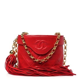 Chanel Lambskin Quilted Tassel Shoulder Bag