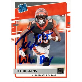 tee higgins autographed donruss rated rookie