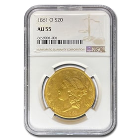 1861-O $20 Liberty Gold Double Eagle