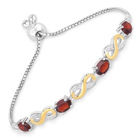 3.46 CT Genuine Garnet and White