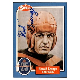 harold red grange chicago bears autographed