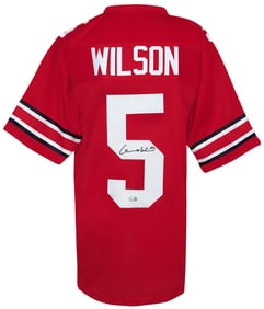 garrett wilson signed red custom college