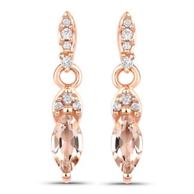 0.46 CT Genuine Morganite and White
