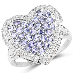 1.81 CT Genuine Tanzanite and White
