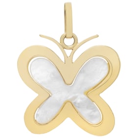 Gold Butterfly Mother of Pearl Pendant