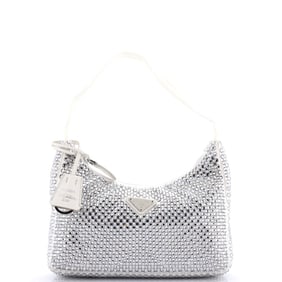 Prada Re-Edition 2000 Hobo Crystal Embellished