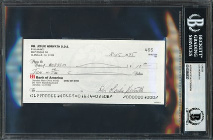 les horvath autographed 3x6 check ohio