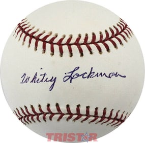 WHITEY LOCKMAN SIGNED AUTOGRAPHED ML BASEBALL