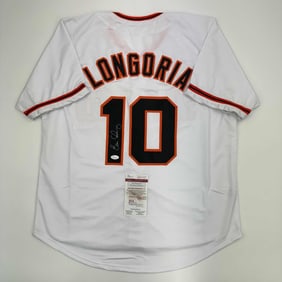 autographed/signed evan longoria san francisco white