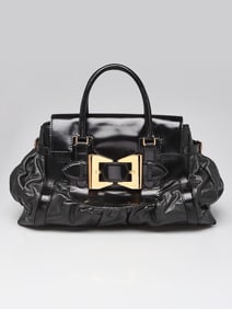 Gucci Black Leather Queen Bow Tote