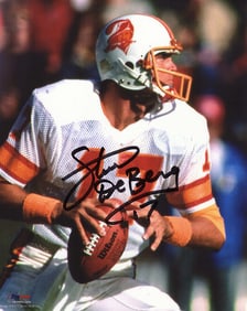steve deberg signed buccaneers dropback action