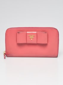 Prada Peonia Saffiano Vernice Leather Bow