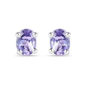 0.34 CT Genuine Tanzanite 14K White Gold Earrings