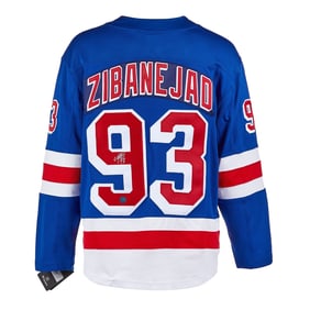 mika zibanejad new york rangers autographed