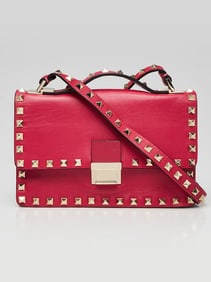 Valentino Pink Leather Rockstud Small Flap
