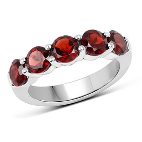 2.90 CT Genuine Garnet 14K White Gold Ring