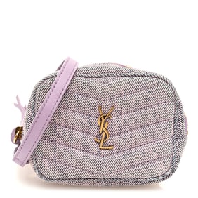 Saint Laurent Denim Matelasse Monogram Lou