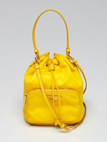 Prada Yellow Nylon and Leather Duet