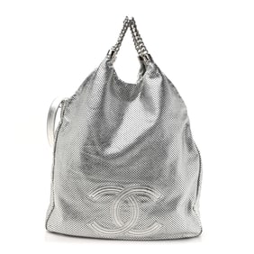 Chanel Metallic Glazed Calfskin Perforated Large
