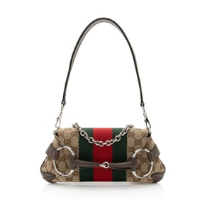 Gucci GG Canvas Horsebit Web Chain