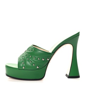 Gucci Calfskin Embellished Claire Mules 37