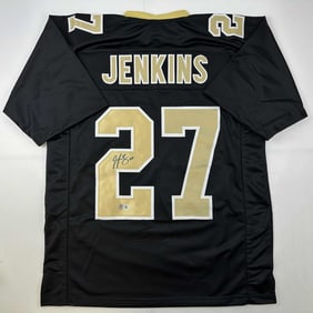 autographed/signed malcolm jenkins new orleans black