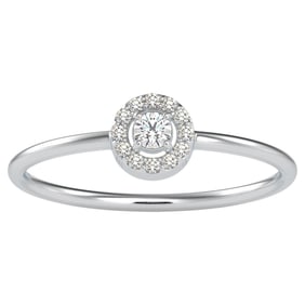 0.11 Carat Diamond 18K White Gold Ring