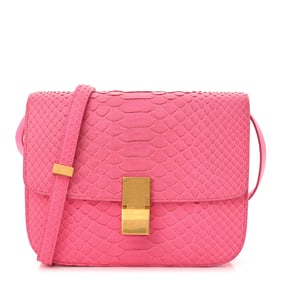 Celine Snakeskin Medium Classic Box Flap