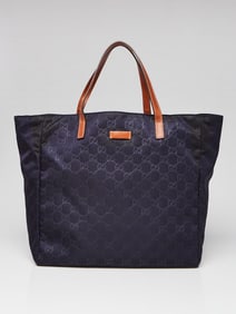 Gucci Dark Blue Guccissima Nylon Tote