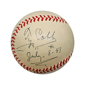 ty cobb detroit tigers autographed signed