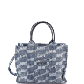 Balenciaga Hardware Tote Logo Printed Denim