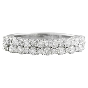 Natural Diamond 18K White Gold Ring