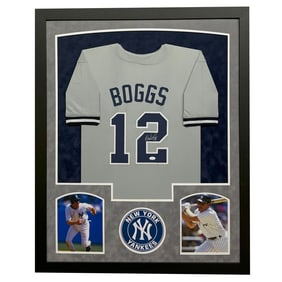 wade boggs signed new york grey