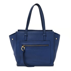Salvatore Ferragamo Hammered Calfskin Gancini Tote