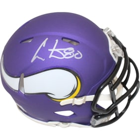 cris carter autographed/signed minnesota vikings mini