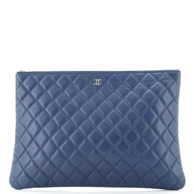 Chanel O Case Clutch Quilted Lambskin