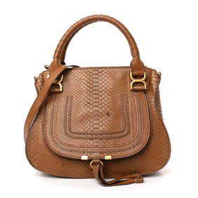 Chloe Snakeskin Calfskin Medium Marcie Satchel