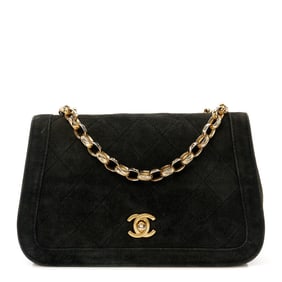 Chanel Suede Quilted Mini Flap Black