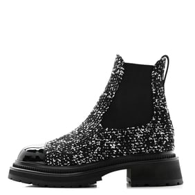 Chanel Tweed Patent Cap Toe Quilted