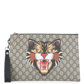 Gucci Zipped Pouch Angry Cat GG