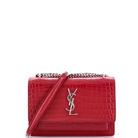 Saint Laurent Sunset Chain Wallet Crocodile