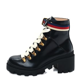 Gucci Calfskin Sylvie Web Lace Up