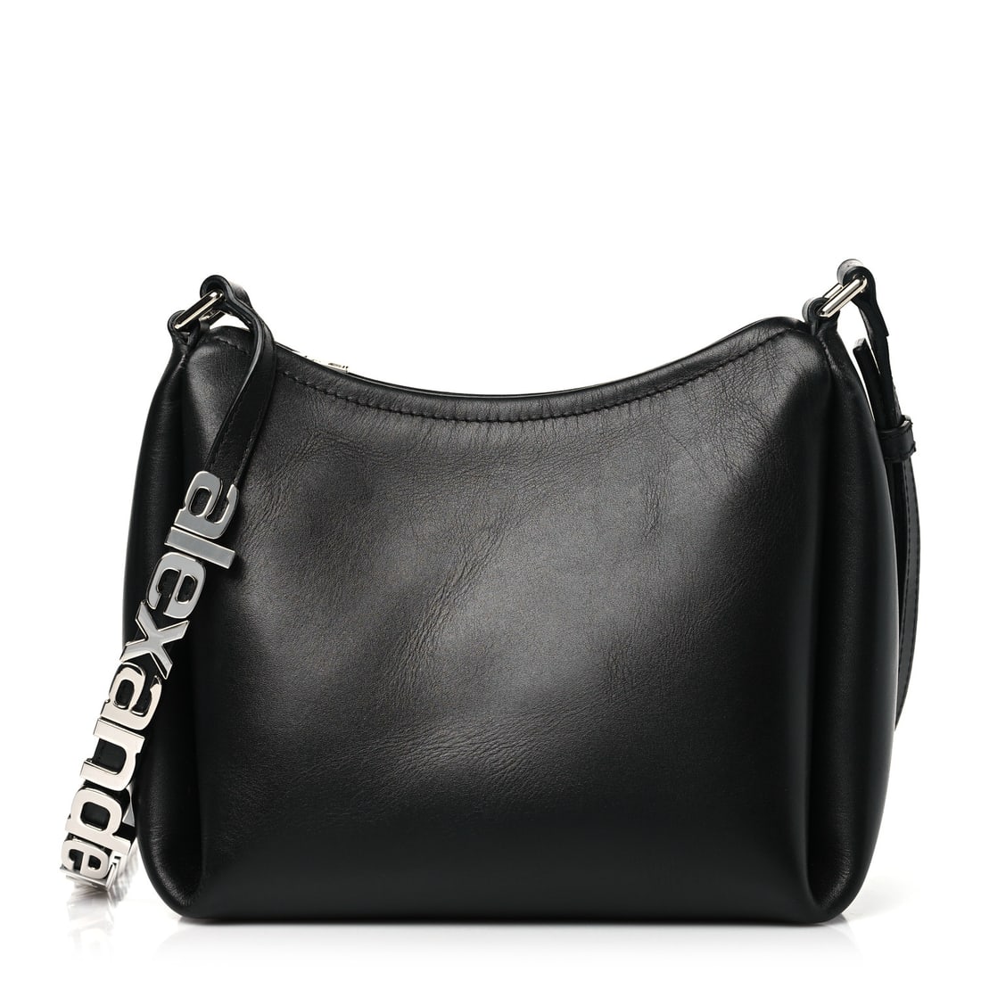 Alexander Wang Smooth Calfskin Marquess Crossbody: Alexander Wang Smooth Calfskin Marquess Crossbody Bag Black Brand: ALEXANDER WANG Condition: Shows Wear Condition Details: Exterior: Creases, scuffs, Handle: Edge wear, marks, Interior: Surface wear,