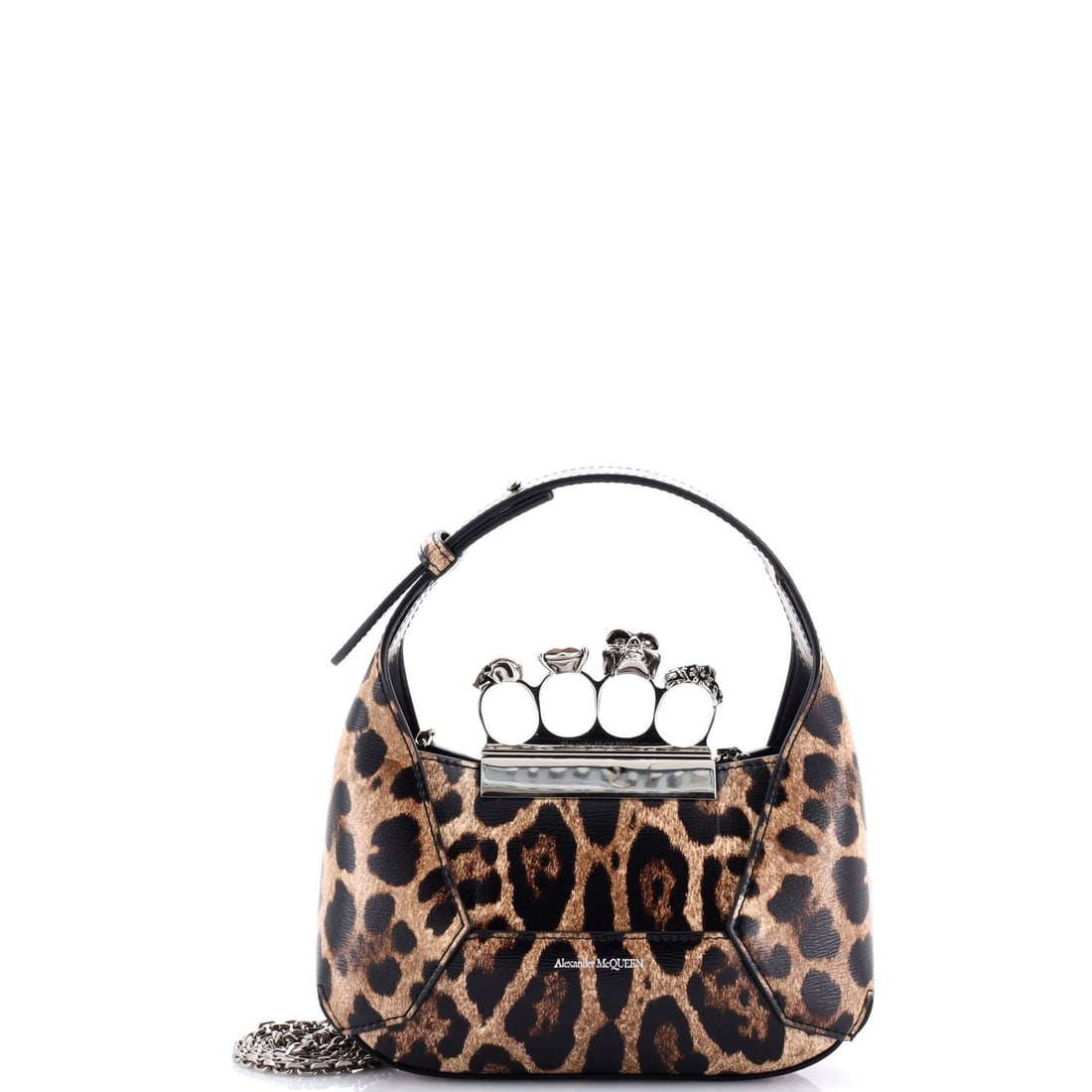 Alexander Mcqueen Jewelled Hobo Leather Mini: Alexander Mcqueen Jewelled Hobo Leather Mini Exterior Color: Print Interior Color: Black Exterior Material: Leather Interior Material: Leather Hardware Color: Silver Estimated Retail: $2,590 <