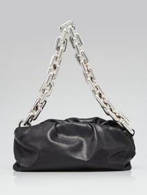 Bottega Veneta Black Leather Chain Pouch