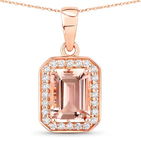 1.51 CT Genuine Morganite and White
