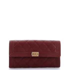 Chanel Boy Flap Wallet Quilted Caviar
