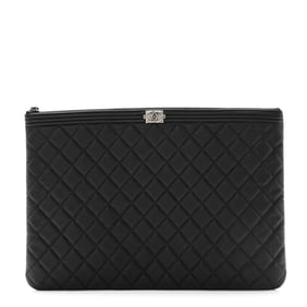 Chanel Caviar Quilted Large Boy Cosmetic