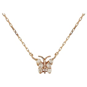 Exquisite Natural Diamond Butterfly Necklace In